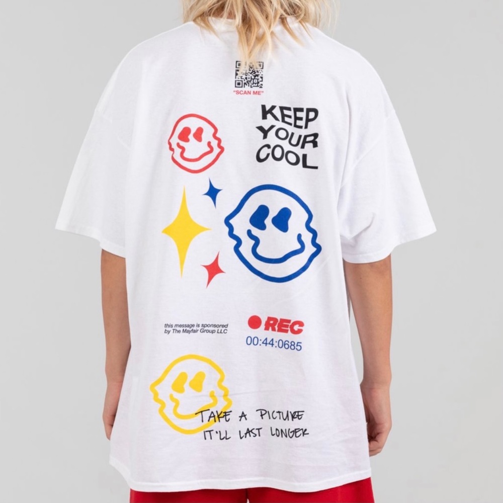 THE MAYFAIR GROUP SMILE YOU’RE ON CAMERA TEE